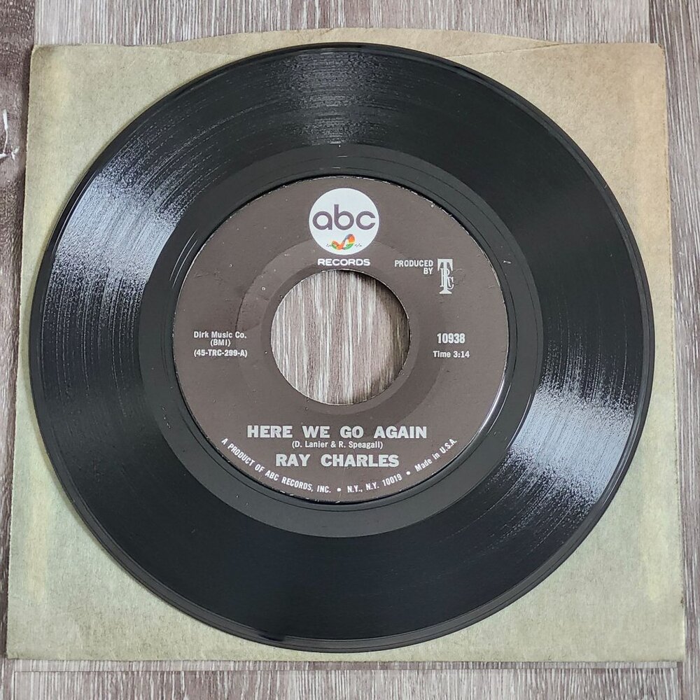 Ray Charles Here We Go Again Somebody Ought 1967 45 RPM 7in ABC Records TRC-299A